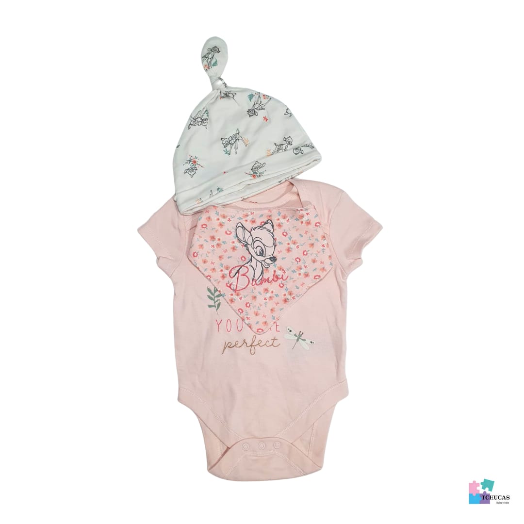 4-piece set of jumpsuit + hat + body + bib Disney bambi